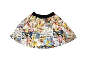 TulipB Retro Vintage Kitchen Comic Print Skater Skirt
